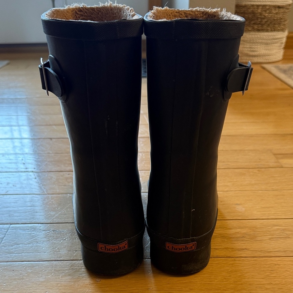 Chooka Black Winter / Rain Boots with Tan Lining - Picture 3 of 5